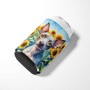 American Hairless Terrier in Sunflowers Can or Bottle Hugger