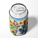 American Hairless Terrier in Sunflowers Can or Bottle Hugger