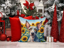 American Hairless Terrier in Sunflowers Throw Pillow - 14x14 Decorative Pillow – Art for Your Home & Patio