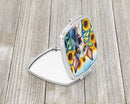 American Hairless Terrier in Sunflowers Compact Mirror – Stylish Purse Mirror with Artistic Covers
