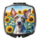 American Hairless Terrier in Sunflowers Compact Mirror – Stylish Purse Mirror with Artistic Covers
