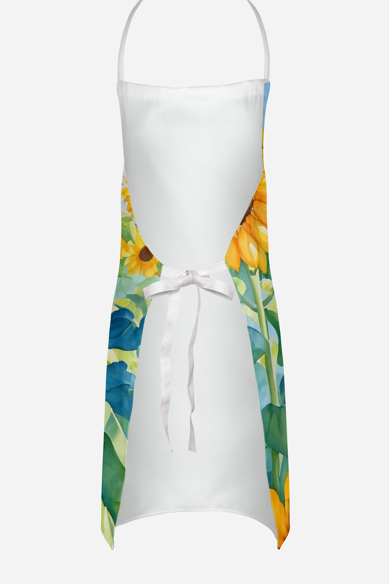 American Water Spaniel in Sunflowers Apron – Artist-Designed Kitchen, BBQ & Craft Apron