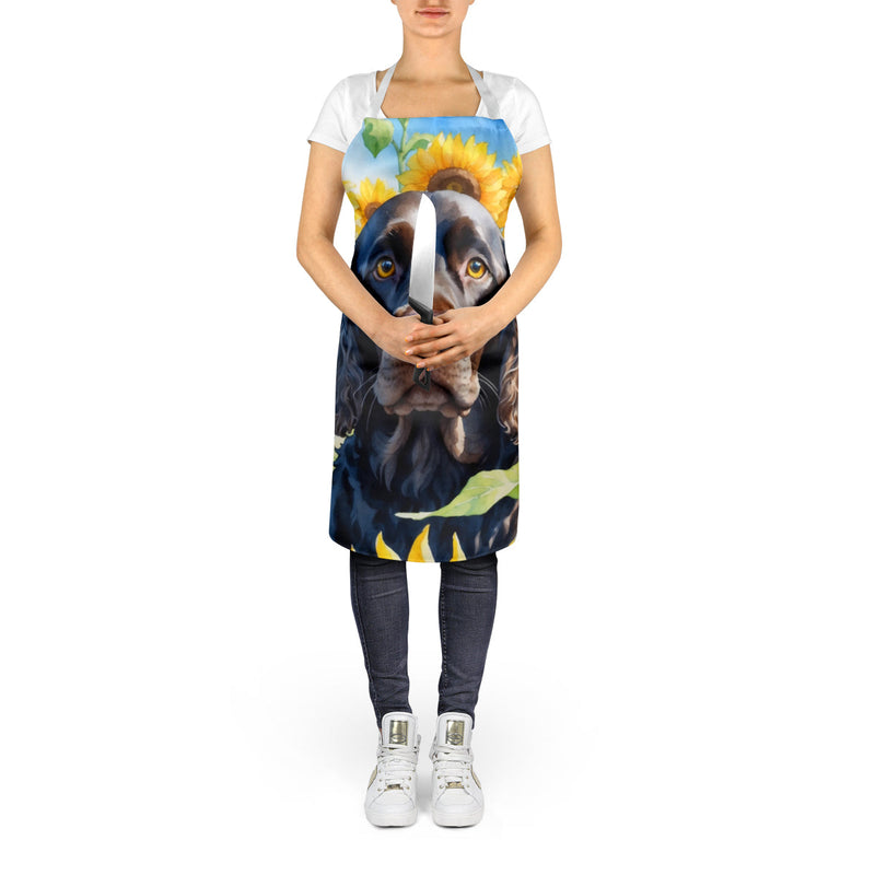 American Water Spaniel in Sunflowers Apron – Artist-Designed Kitchen, BBQ & Craft Apron