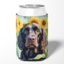 American Water Spaniel in Sunflowers Can or Bottle Hugger