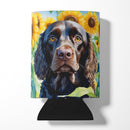 American Water Spaniel in Sunflowers Can or Bottle Hugger