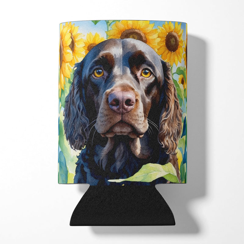 American Water Spaniel in Sunflowers Can or Bottle Hugger