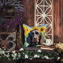 American Water Spaniel in Sunflowers Throw Pillow - 14x14 Decorative Pillow – Art for Your Home & Patio