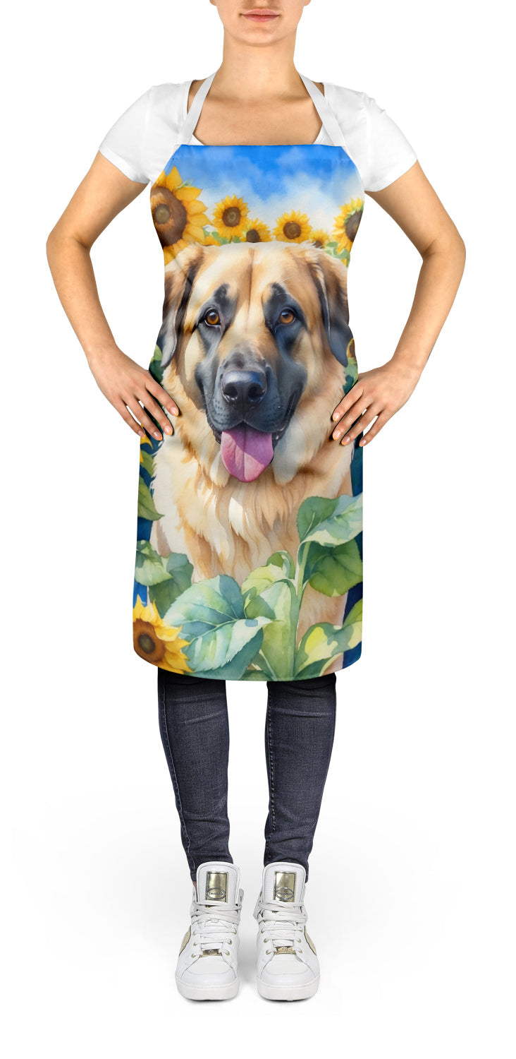Anatolian Shepherd in Sunflowers Apron – Artist-Designed Kitchen, BBQ & Craft Apron