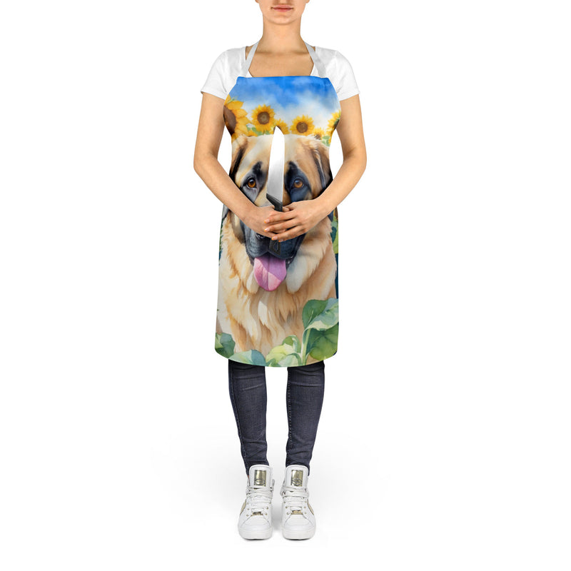 Anatolian Shepherd in Sunflowers Apron – Artist-Designed Kitchen, BBQ & Craft Apron