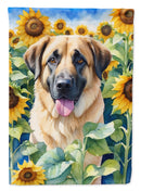 Anatolian Shepherd in Sunflowers Garden Flag – Bright Dog-Themed Yard Decor