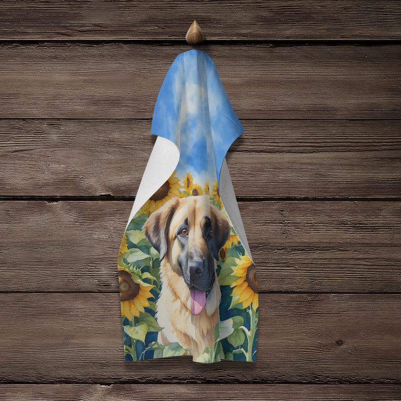 Anatolian Shepherd in Sunflowers Kitchen Towel