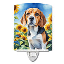 Beagle in Sunflowers Ceramic Night Light