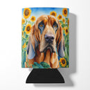 Bloodhound in Sunflowers Can or Bottle Hugger