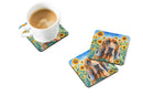Bloodhound in Sunflowers Coasters - Set of 4 Lightweight Foam, Absorbent Drink Coasters