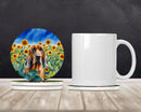 Bloodhound in Sunflowers Large Sandstone Coasters Pack of 4