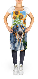 Bluetick Coonhound in Sunflowers Apron – Artist-Designed Kitchen, BBQ & Craft Apron