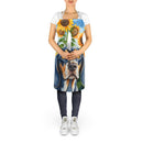Bluetick Coonhound in Sunflowers Apron – Artist-Designed Kitchen, BBQ & Craft Apron