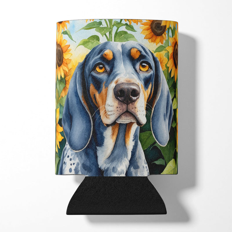 Bluetick Coonhound in Sunflowers Can or Bottle Hugger