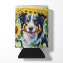 Border Collie in Sunflowers Can or Bottle Hugger