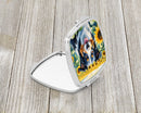 Border Collie in Sunflowers Compact Mirror – Stylish Purse Mirror with Artistic Covers
