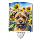 Border Terrier in Sunflowers Ceramic Night Light