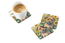 Border Terrier in Sunflowers Coasters - Set of 4 Lightweight Foam, Absorbent Drink Coasters