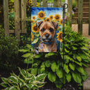 Border Terrier in Sunflowers Garden Flag – Bright Dog-Themed Yard Decor