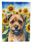 Border Terrier in Sunflowers Garden Flag – Bright Dog-Themed Yard Decor
