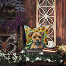 Border Terrier in Sunflowers Throw Pillow - 14x14 Decorative Pillow – Art for Your Home & Patio