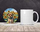 Border Terrier in Sunflowers Large Sandstone Coasters Pack of 4