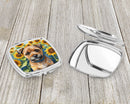 Border Terrier in Sunflowers Compact Mirror – Stylish Purse Mirror with Artistic Covers