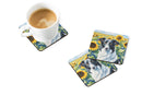 Borzoi in Sunflowers Coasters - Set of 4 Lightweight Foam, Absorbent Drink Coasters