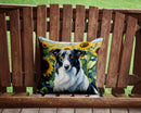 Borzoi in Sunflowers Throw Pillow - 14x14 Decorative Pillow – Art for Your Home & Patio