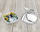 Borzoi in Sunflowers Compact Mirror – Stylish Purse Mirror with Artistic Covers