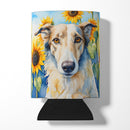 Borzoi in Sunflowers Can or Bottle Hugger