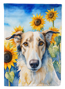 Borzoi in Sunflowers House Flag