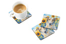 Borzoi in Sunflowers Coasters - Set of 4 Lightweight Foam, Absorbent Drink Coasters