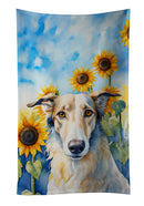 Borzoi in Sunflowers Kitchen Towel