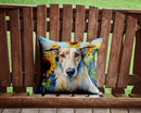 Borzoi in Sunflowers Throw Pillow - 14x14 Decorative Pillow – Art for Your Home & Patio