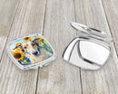 Borzoi in Sunflowers Compact Mirror – Stylish Purse Mirror with Artistic Covers