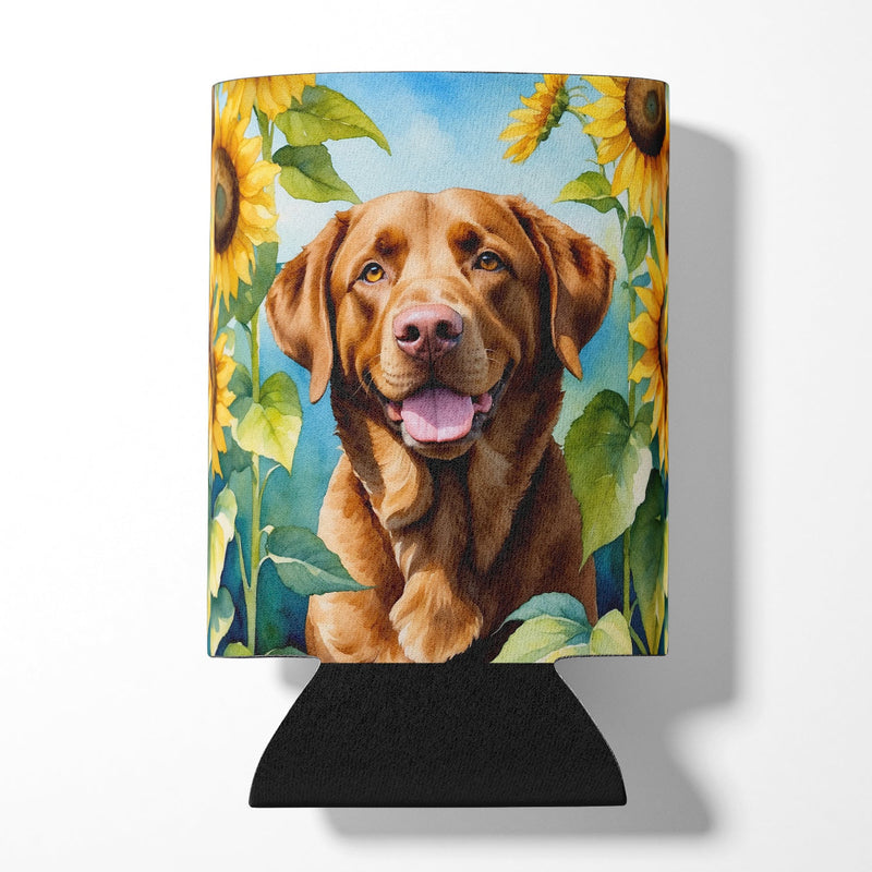 Chesapeake Bay Retriever in Sunflowers Can or Bottle Hugger