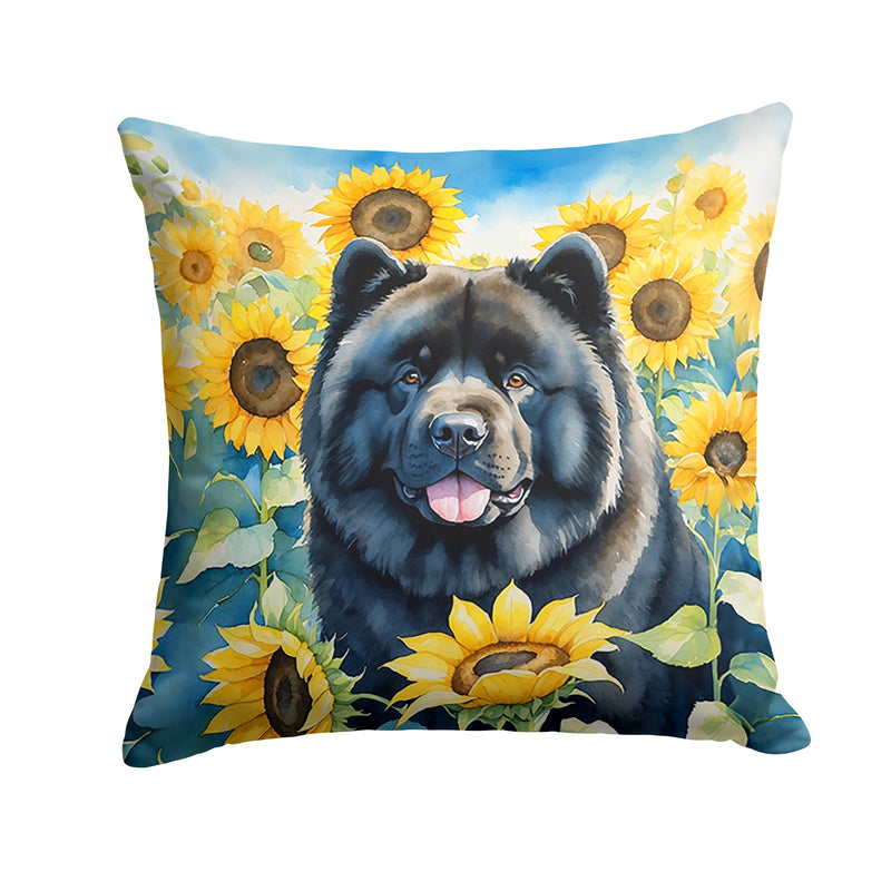Chow Chow in Sunflowers Throw Pillow - 14x14 Decorative Pillow – Art for Your Home & Patio