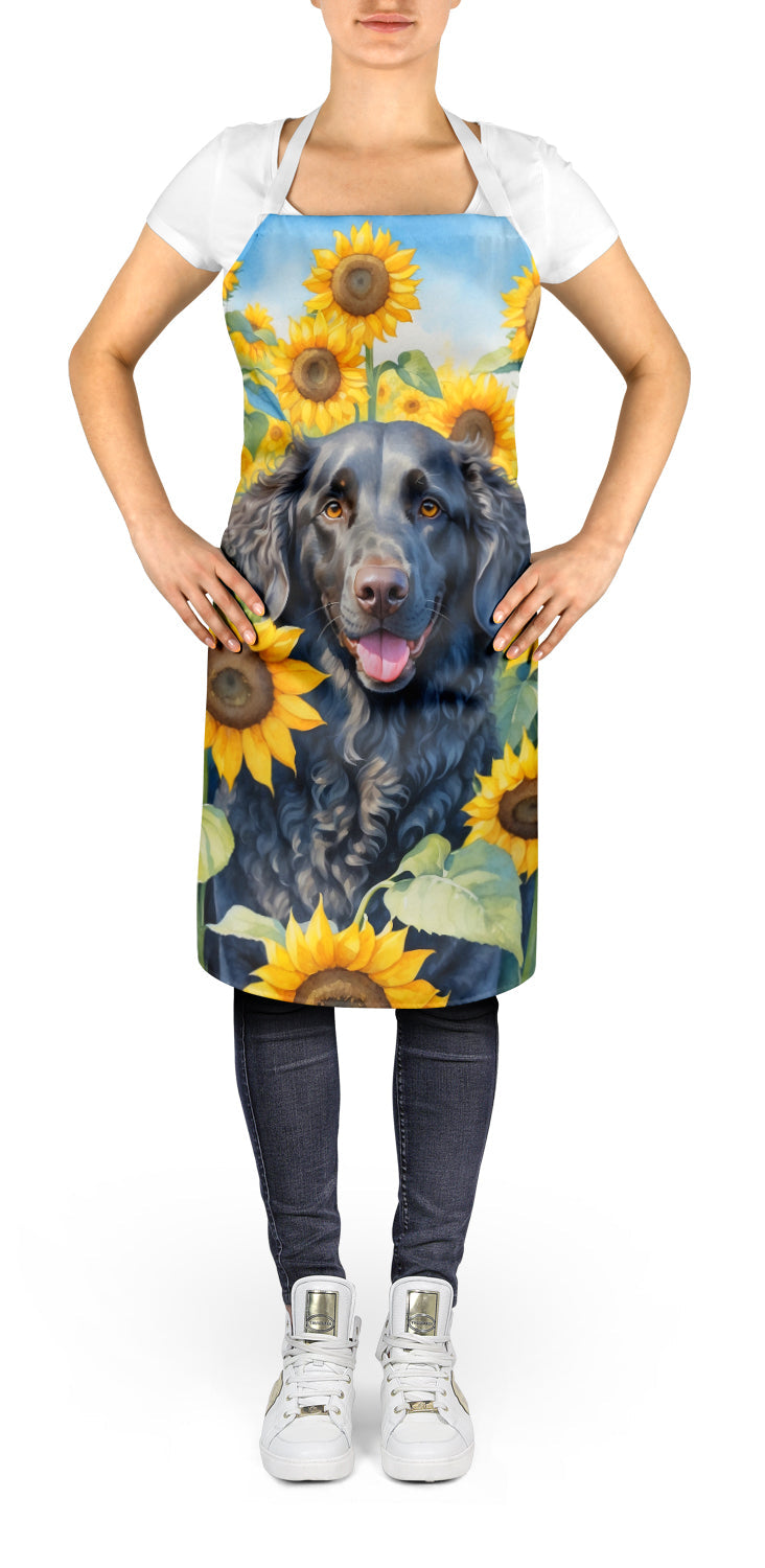 Curly-Coated Retriever in Sunflowers Apron – Artist-Designed Kitchen, BBQ & Craft Apron