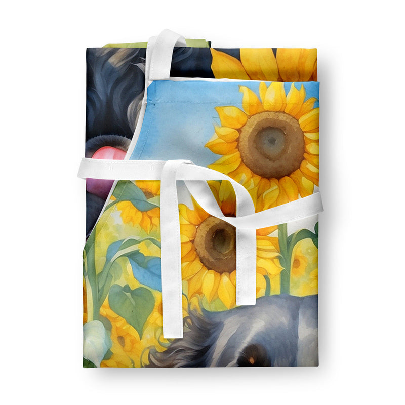 Curly-Coated Retriever in Sunflowers Apron – Artist-Designed Kitchen, BBQ & Craft Apron