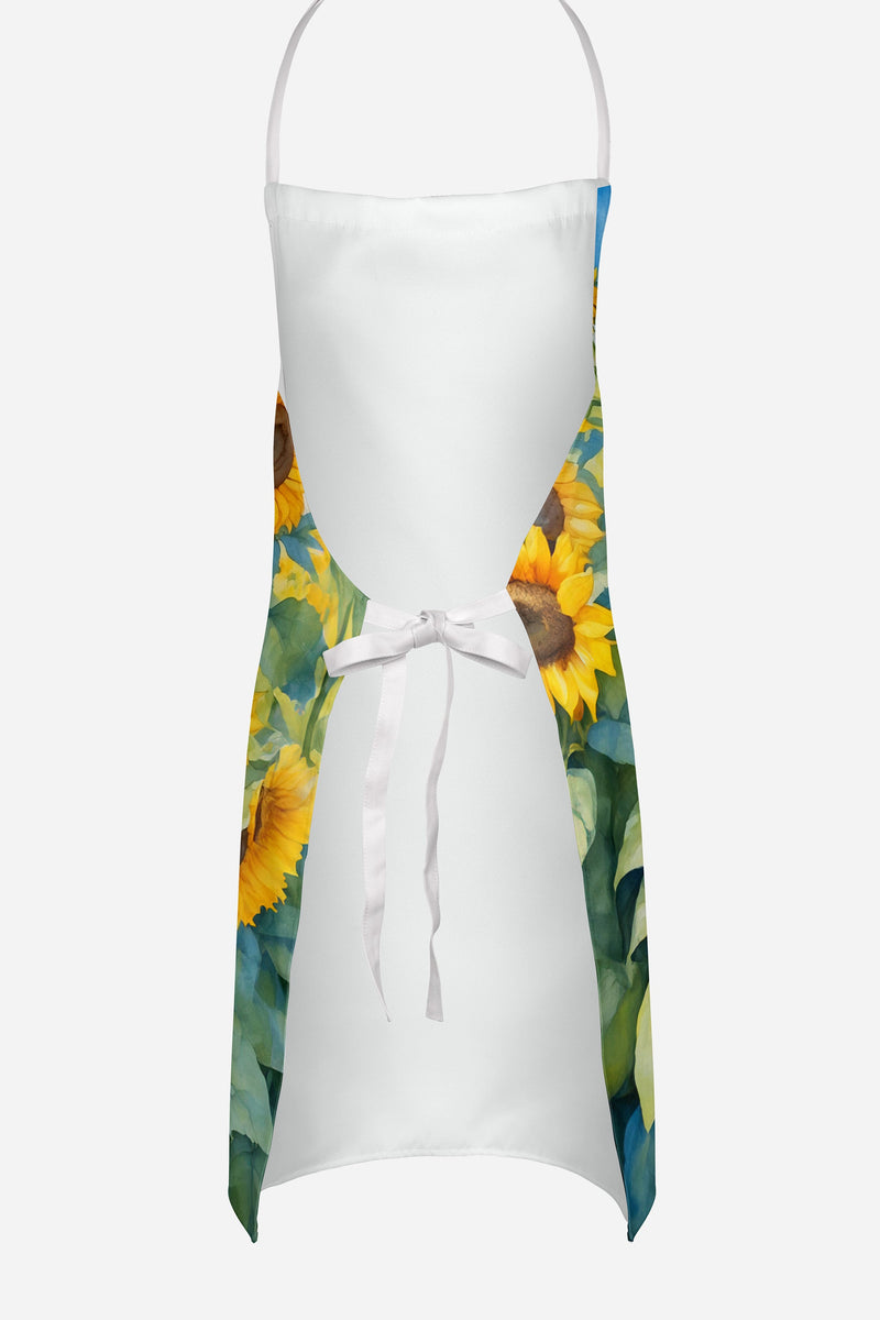Curly-Coated Retriever in Sunflowers Apron – Artist-Designed Kitchen, BBQ & Craft Apron