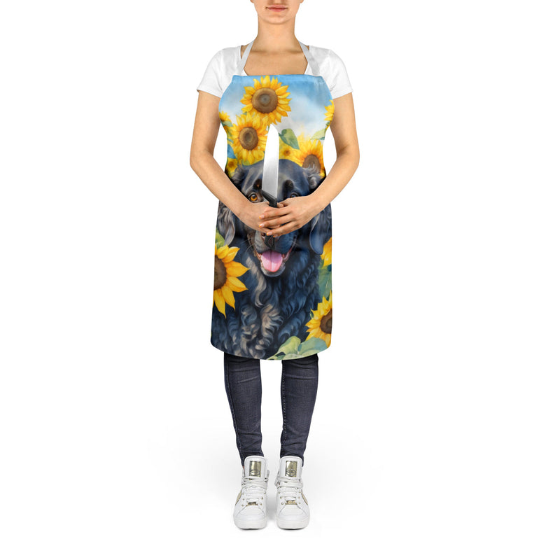 Curly-Coated Retriever in Sunflowers Apron – Artist-Designed Kitchen, BBQ & Craft Apron