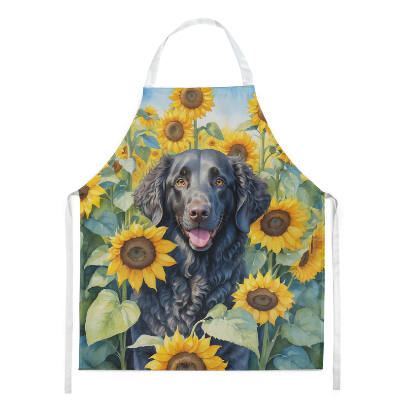 Curly-Coated Retriever in Sunflowers Apron – Artist-Designed Kitchen, BBQ & Craft Apron