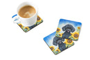 Black Poodle in Sunflowers Coasters - Set of 4 Lightweight Foam, Absorbent Drink Coasters
