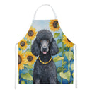 Black Poodle in Sunflowers Apron – Artist-Designed Kitchen, BBQ & Craft Apron