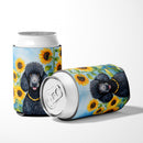 Black Poodle in Sunflowers Can or Bottle Hugger